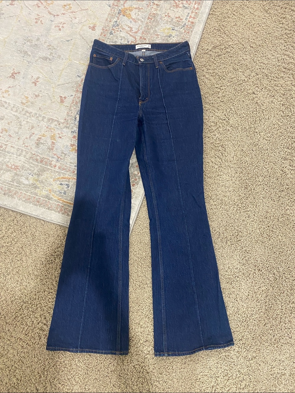 Abercrombie & Fitch Dark Blue High-Rise Flare Jeans